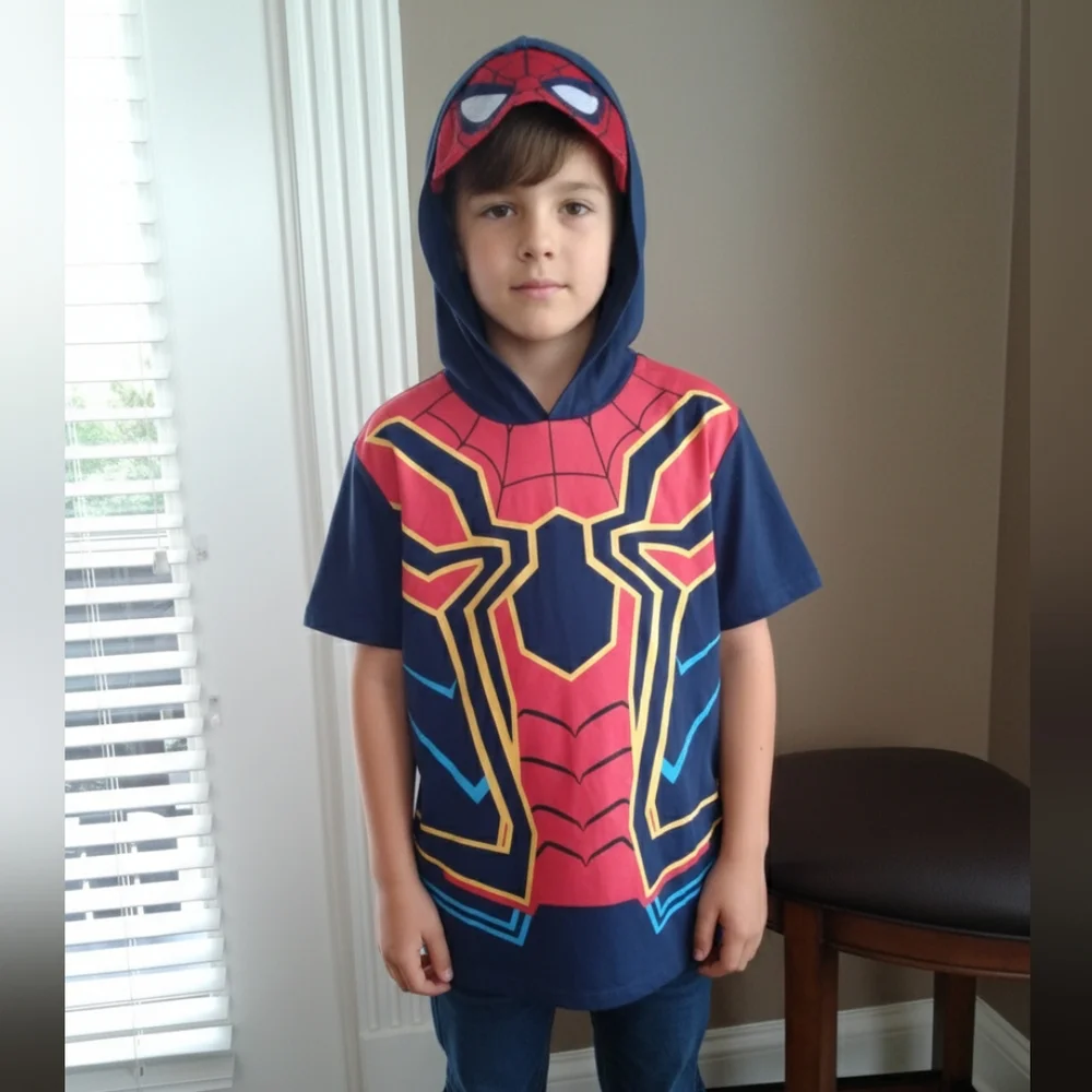 Marvel Iron Spider-Man Short Sleeve Mask Hoodie - Picture 7 of 9